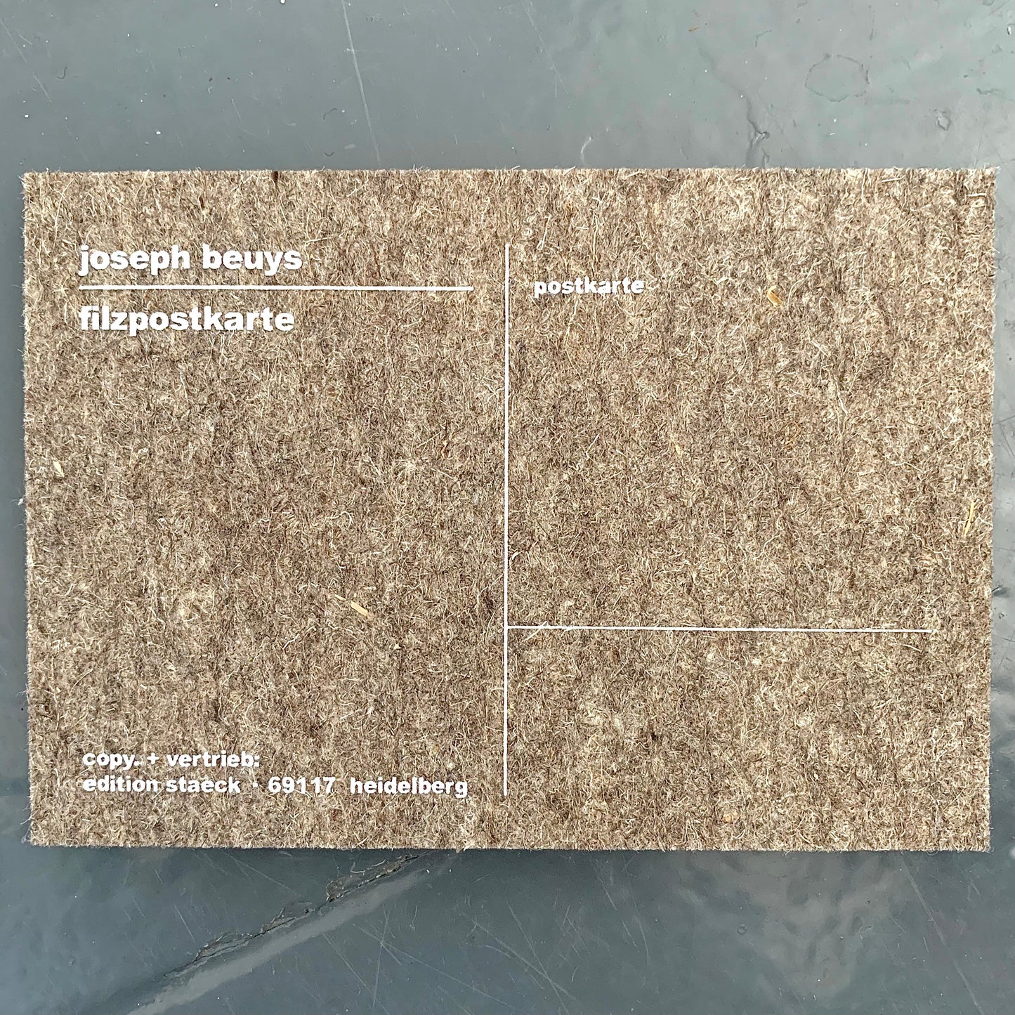 Joseph Beuys - Filzpostkarte(Felt Postcard)