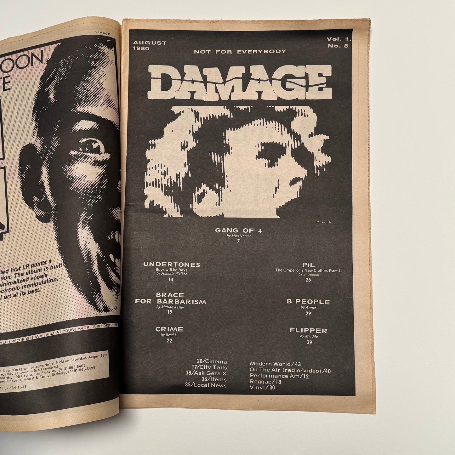 Damage - Issue 8 punk magazine Gang Of Four 1980