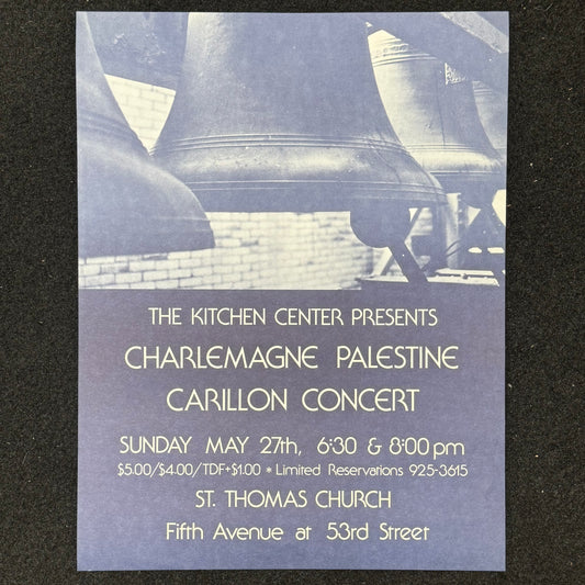 Charlemagne Palestine Carillon Concert 1979 poster