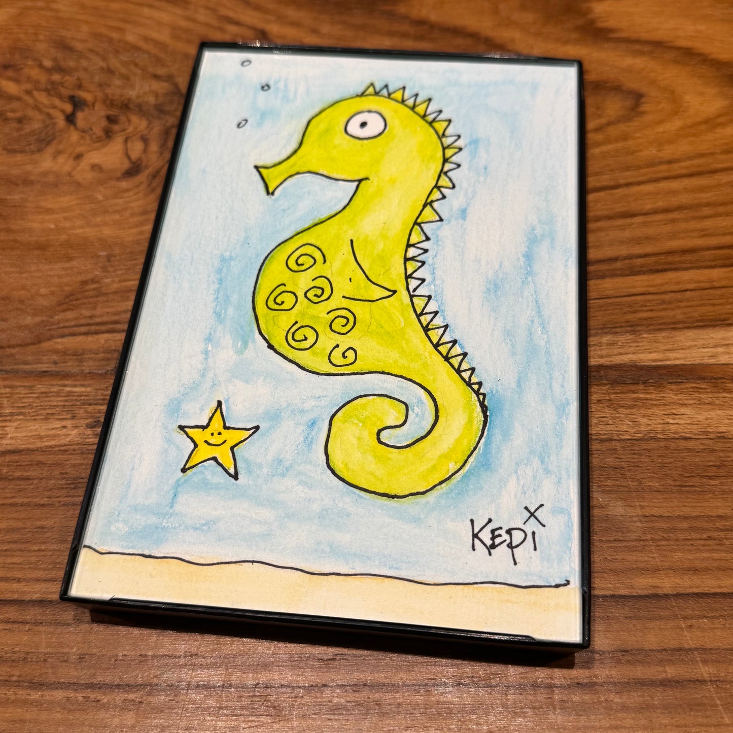 Kepi Ghoulie - Seahorse framed art