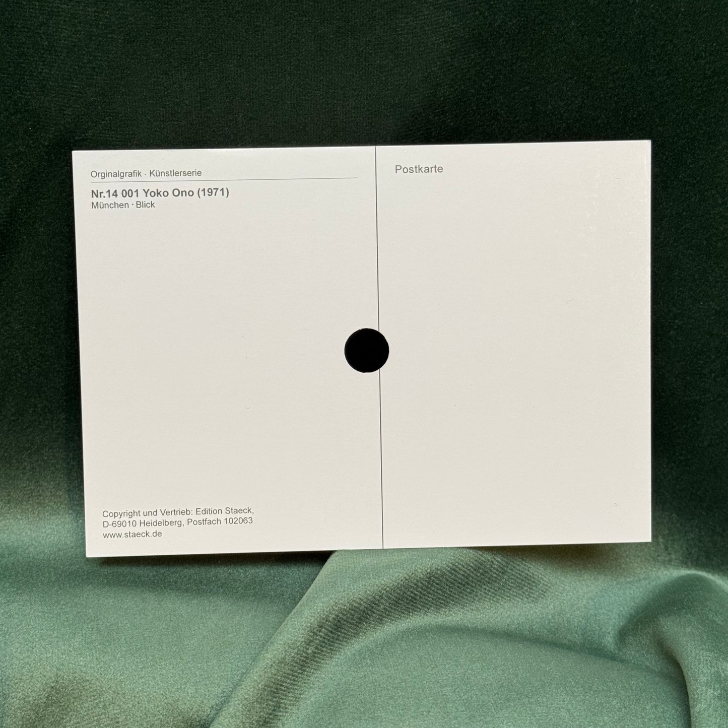 Yoko Ono - A Hole To See The Sky Through postcard