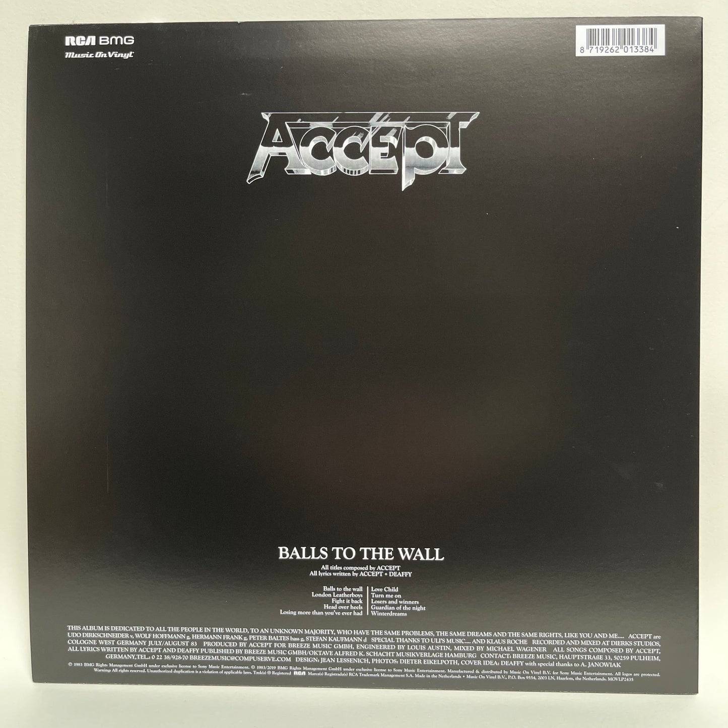 ACCEPT - BALLS TO THE WALL (180G)