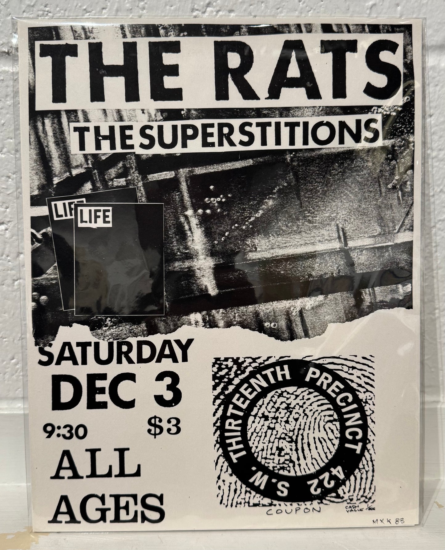 The Rats 1983 concert flyer Fred Cole