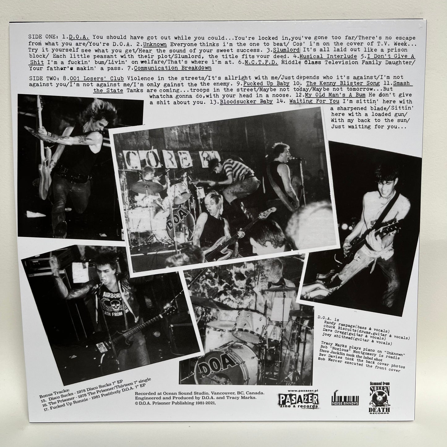 D.O.A. - Hardcore 81: 40th Anniversary Ltd. Edition (Green transparent vinyl)