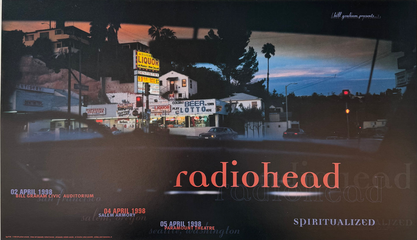 Radiohead at the Bill Graham Civic Auditorium poster 1998