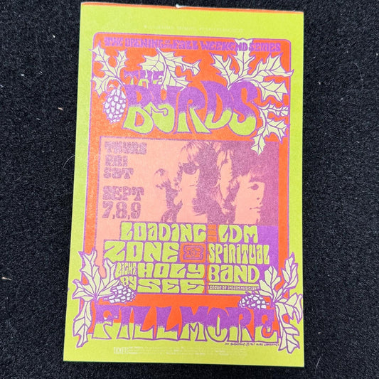 The Byrds 1967 Fillmore postcard/handbill