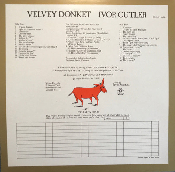 Ivor Cutler – Velvet Donkey