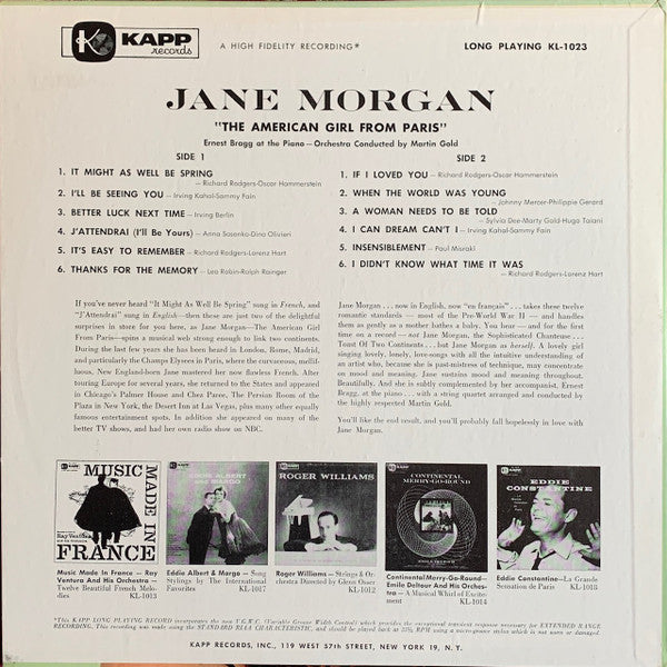 Jane Morgan - The American Girl From Paris