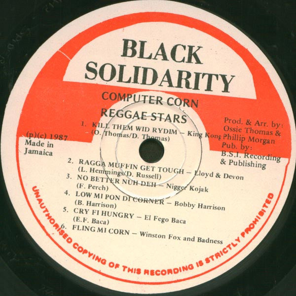 Various – Computer Corn Reggae Stars