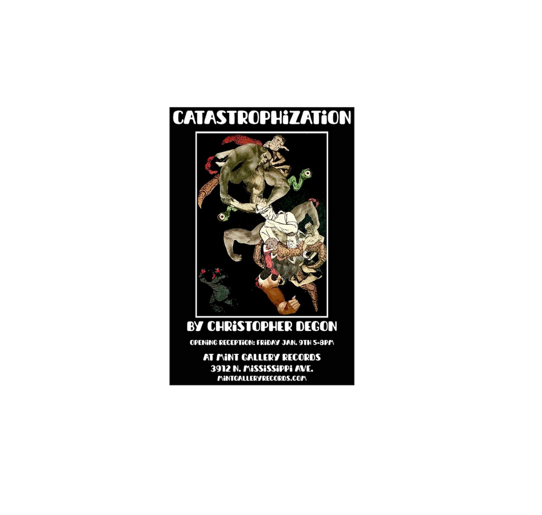 Christopher DeGon “Catastrophization"  Handmade paper collage / pen & ink art