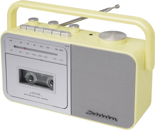 Studebaker Portable Cassette Player/Recorder with AM/ FM Radio (Cream)