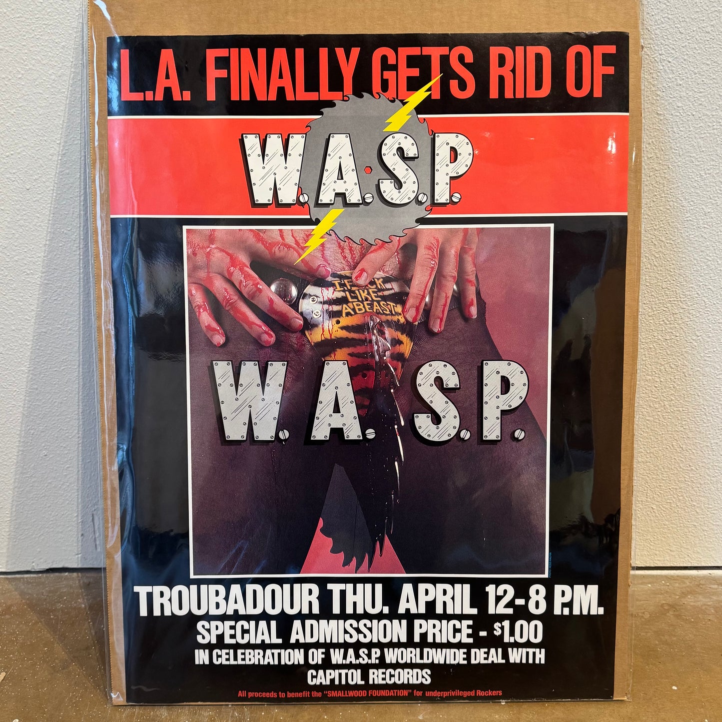 W.A.S.P. 1984 tour poster RARE!