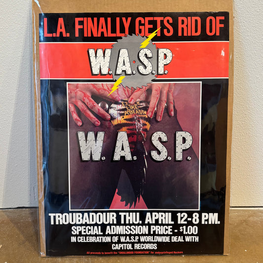 W.A.S.P. 1984 tour poster RARE!