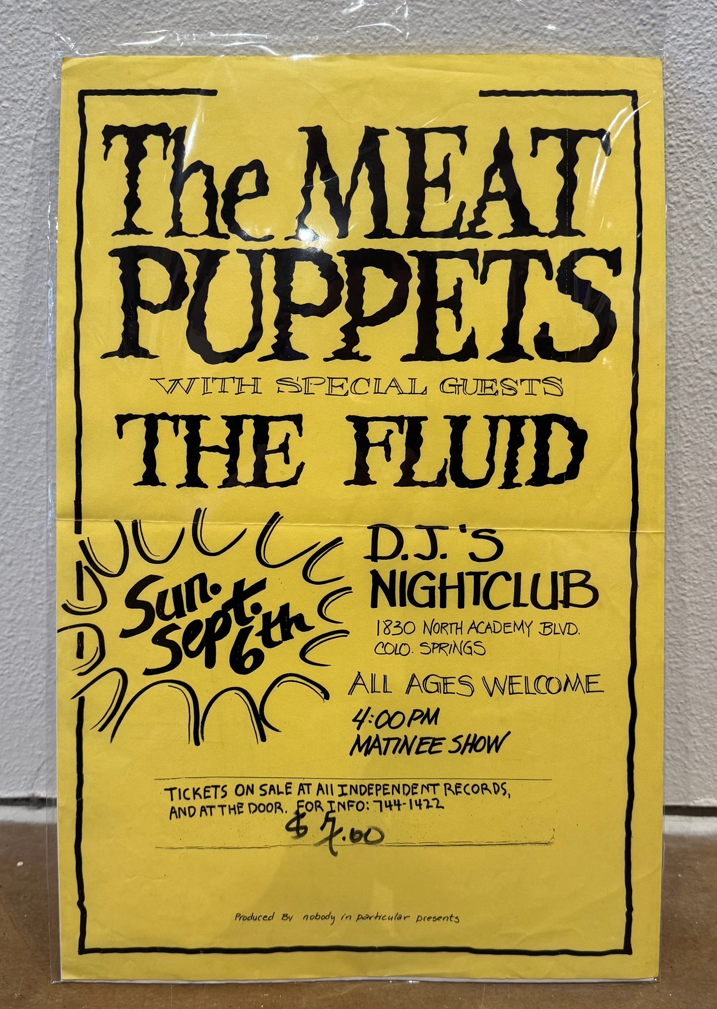 Meat Puppets + The Fluid Denver 1980's Poster