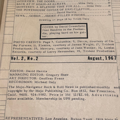 Mojo Magazine Vol. 2 No.2 1967 Hendrix