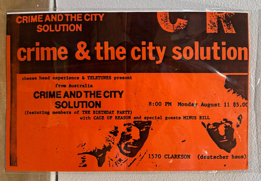 Crime & The City Solution 1986 Denver poster