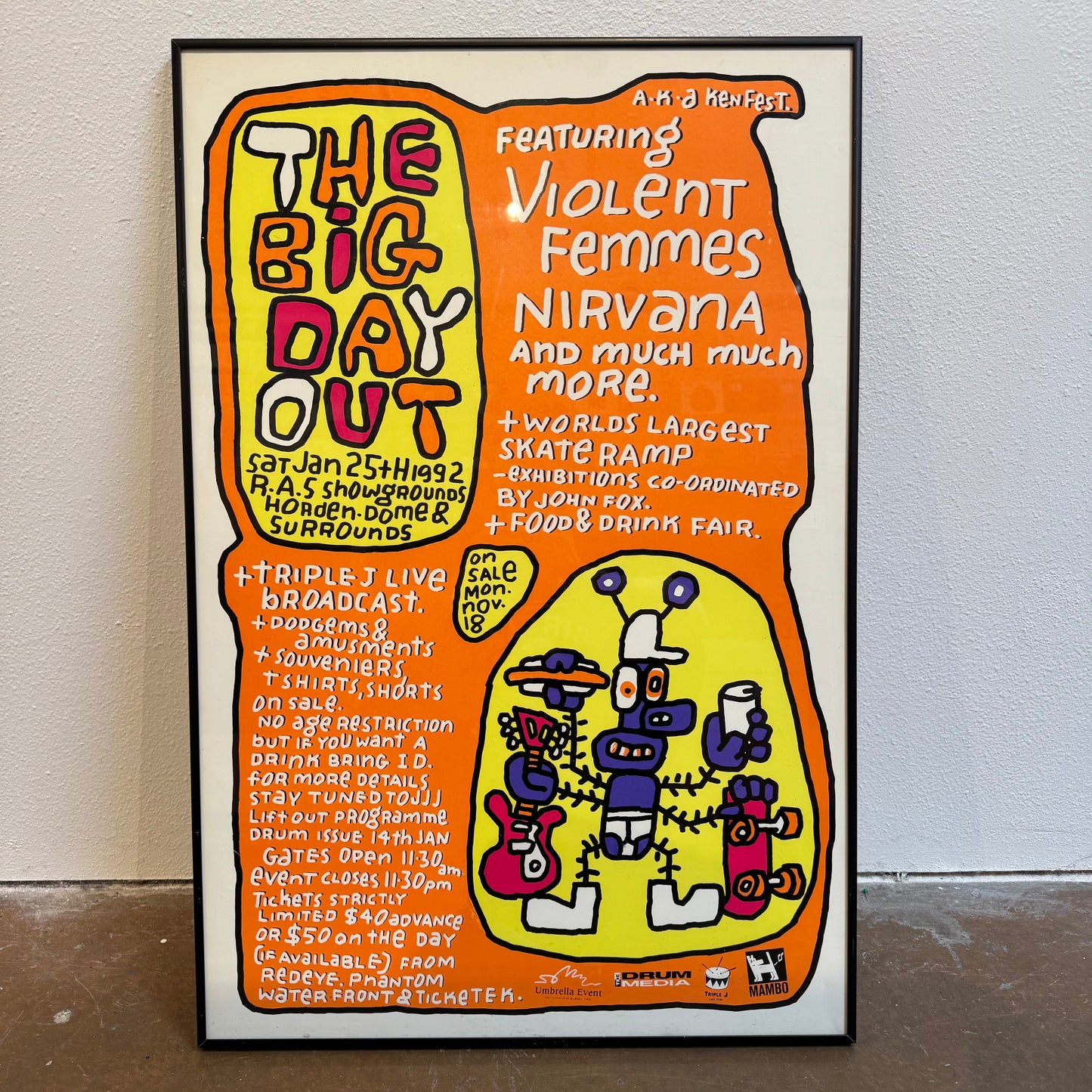 Nirvana 1992 Big Day Out festival Australia poster