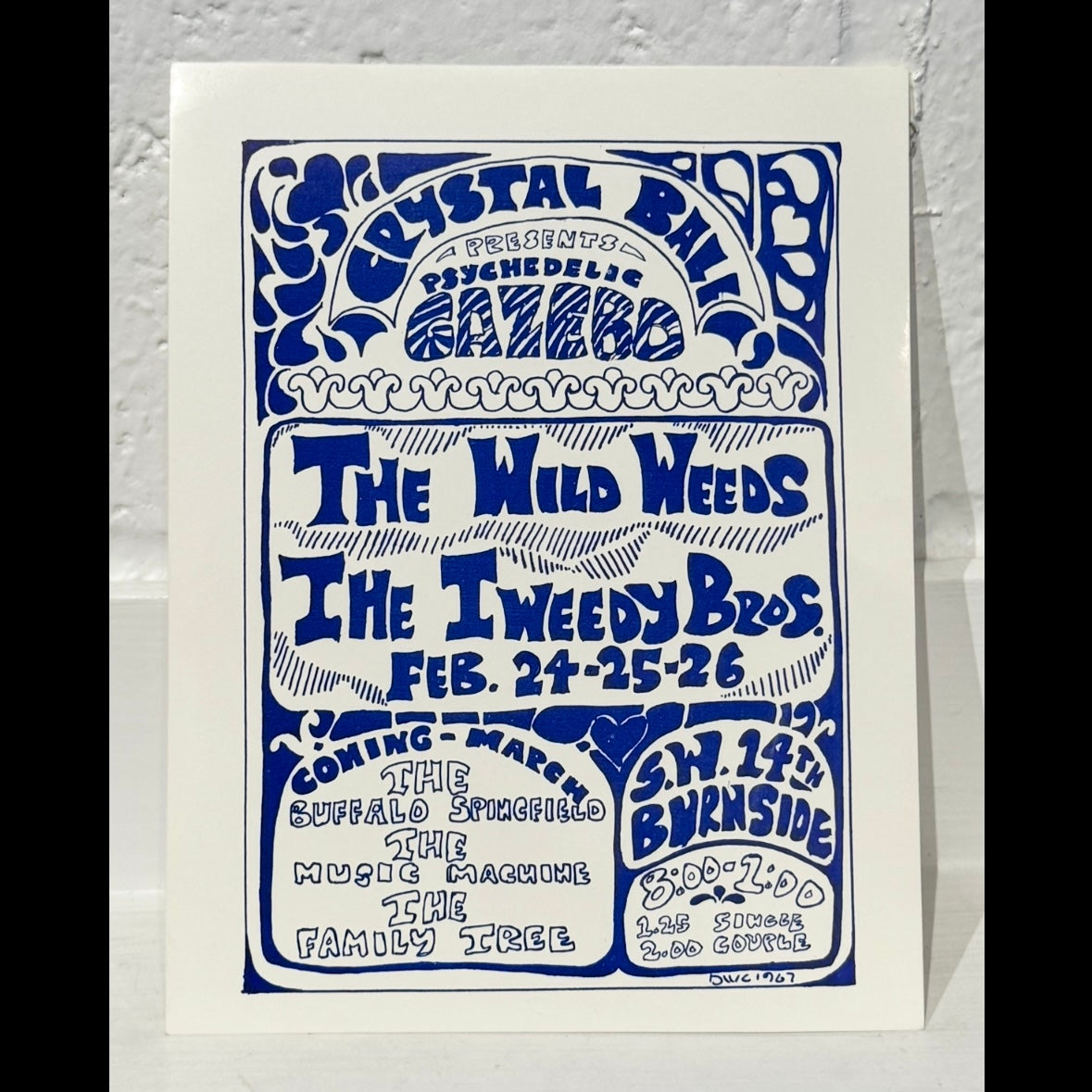 Wild Weeds Handbill w/ Tweedy Brothers 1967 Crystal Ballroom Handbill Portland