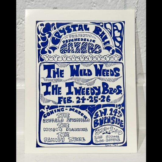Wild Weeds Handbill w/ Tweedy Brothers 1967 Crystal Ballroom Handbill Portland