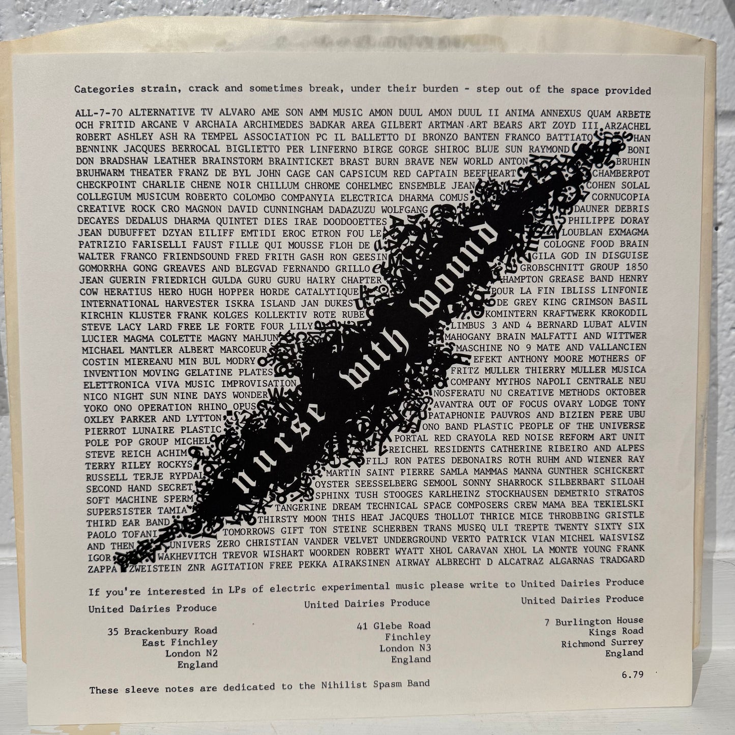 Nurse With Wound – Chance Meeting On A Dissecting Table Of A Sewing Machine And An Umbrella