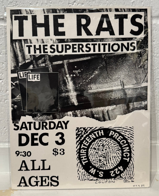 The Rats 1983 concert flyer Fred Cole