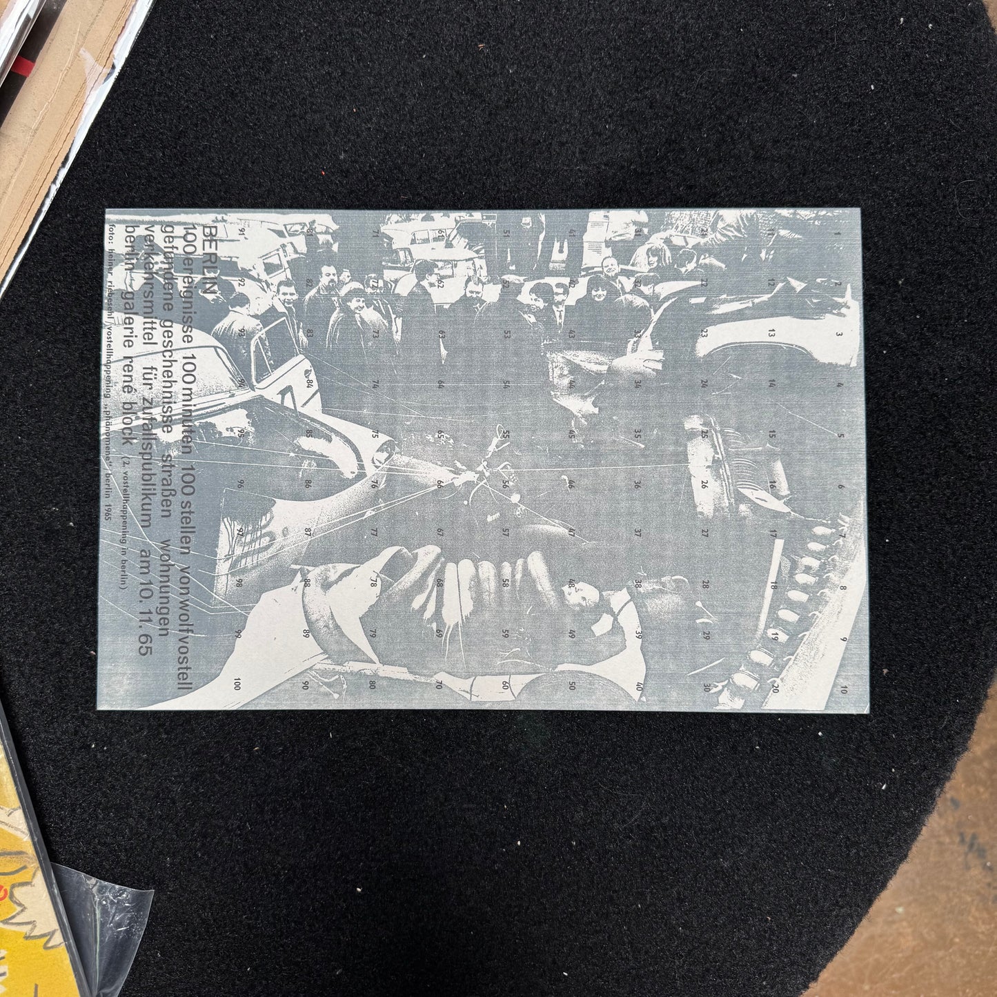Wolf Vostell at Galerie René Block 1965 invitation flyer