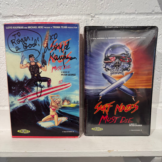 Surf Nazis Must Die VHS signed by Lloyd Kaufman