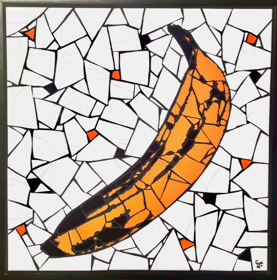 Cécilia Meneau - Orange Banana Ceramic tiles on glass