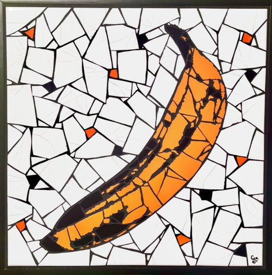 Cécilia Meneau - Orange Banana Ceramic tiles on glass