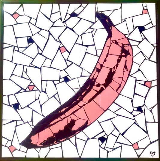 Cécilia Meneau - Pink Banana Ceramic tiles on glass