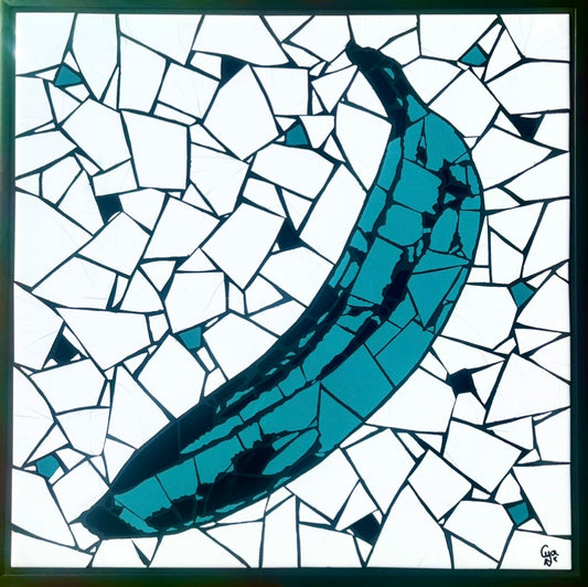 Cécilia Meneau - Blue Banana Ceramic tiles on glass