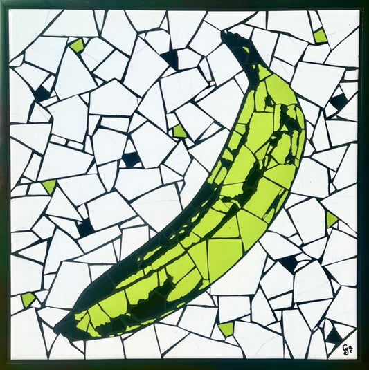 Cécilia Meneau - Green Banana/Ceramic tiles on glass (SOLD)