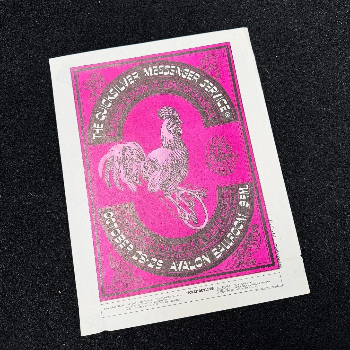 Quicksilver Messenger Service 1966 Avalon Ballroom flyer