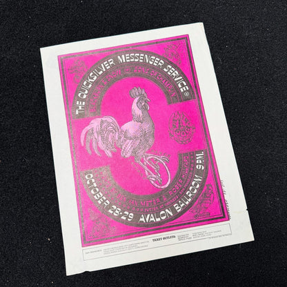Quicksilver Messenger Service 1966 Avalon Ballroom flyer