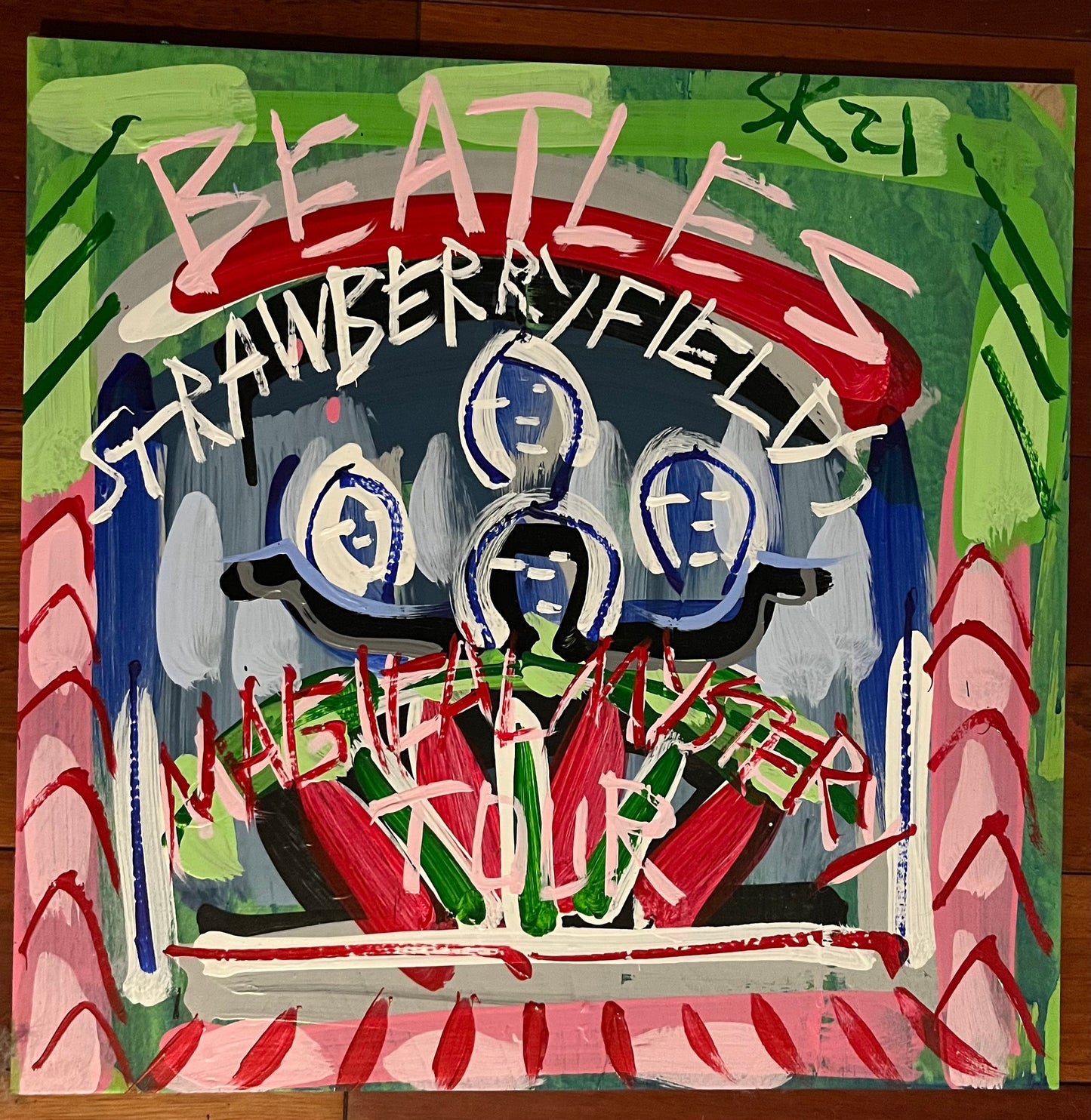 Steve Keene Original Artwork: The Beatles Strawberry Fields Magical Mystery Tour
